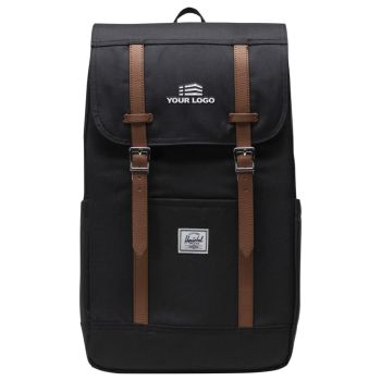Personalised Herschel Retreat Recycled Backpack - Black