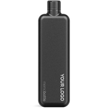 Gepersonaliseerde Memobottle Stainless Steel Slim - Zwart