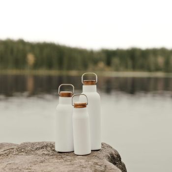 Personalisierte Ciro Recycled Vakuum-Flasche 800ml - Weiß