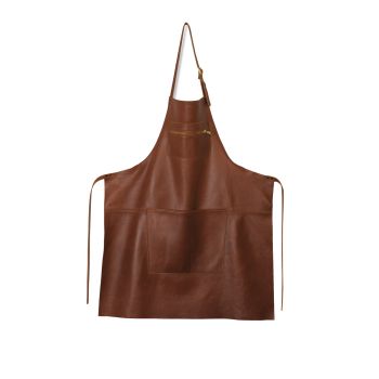 Dutchdeluxes leather apron with zipper - Cognac