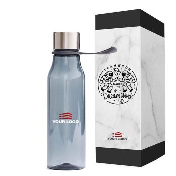 Personalisierte schlanke Wasserflasche - Grau