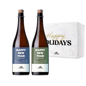 Personalised Champagne Beer Duo