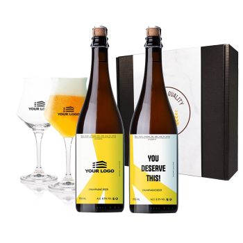 Personalised Champagne Beer Duo Set