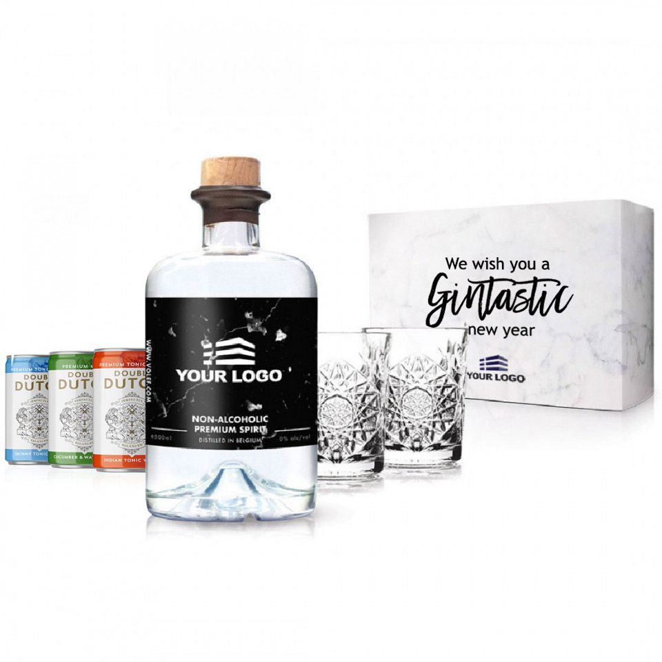 Gepersonaliseerde non-alcoholische gin tonic premium set