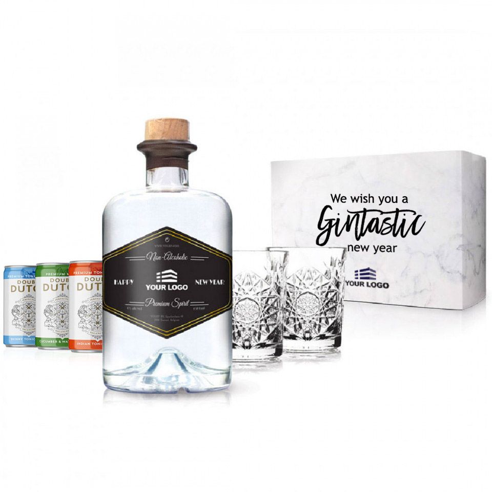 Gepersonaliseerde non-alcoholische gin tonic premium set
